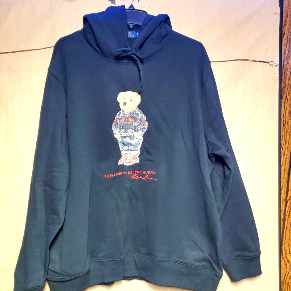 Polo bear pull over hoodie.